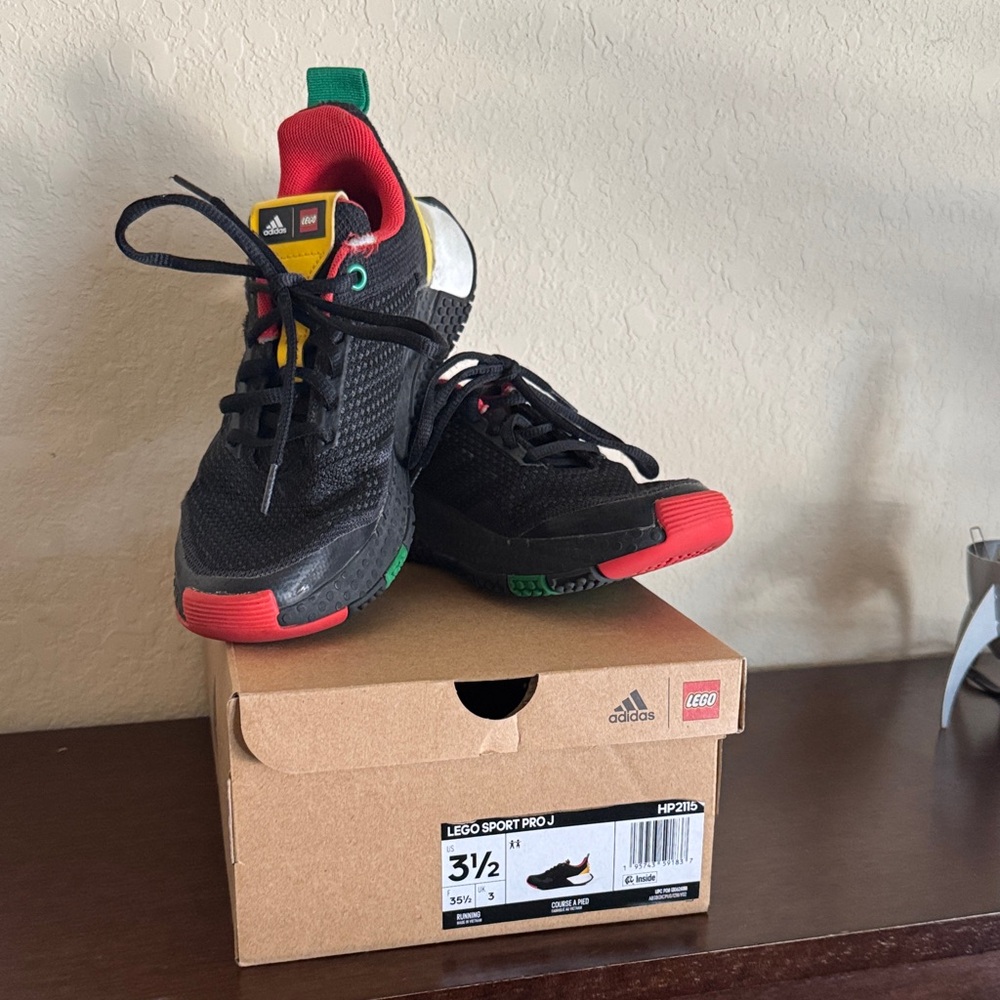 Adidas Kids Black and Red Sneakers